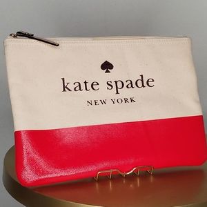 kate spade canvas red pouch